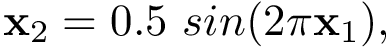 \[ \mathbf{x}_2=0.5~sin(2 \pi \mathbf{x}_1), \]