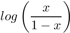 \[ log\left(\frac{x}{1-x}\right) \]