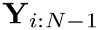 $\mathbf{Y}_{i:N-1}$