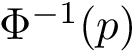 $\Phi^{-1}(p)$