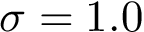 $\sigma=1.0$